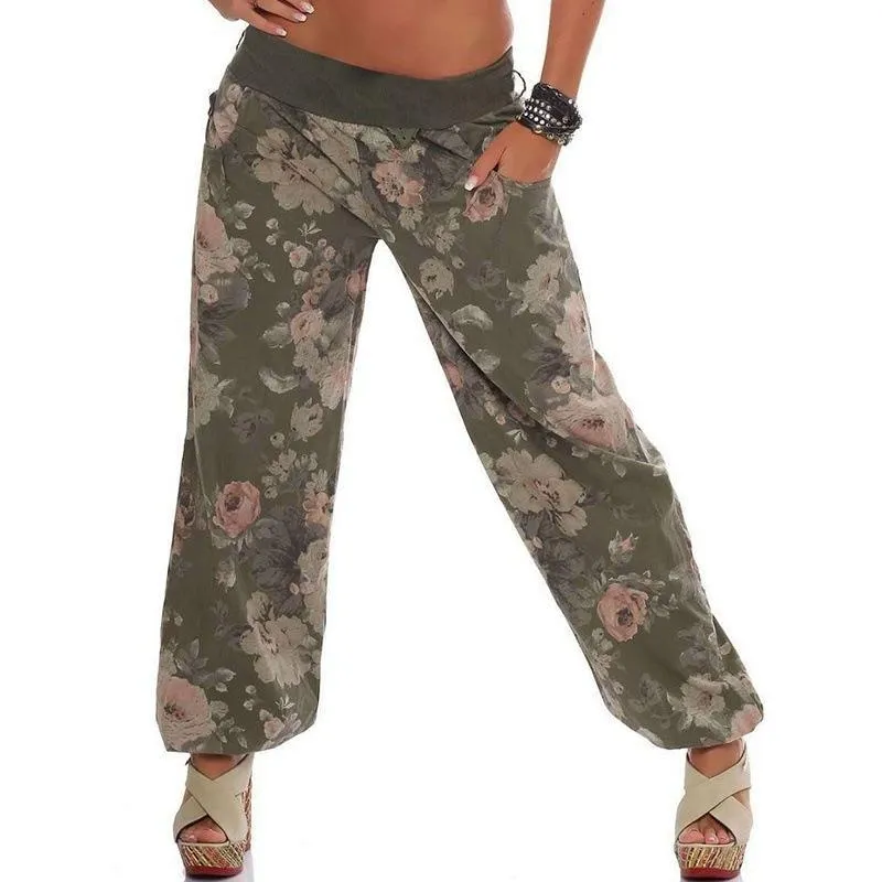 Comfy Vintage Floral Print Lounge Pants