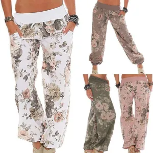 Comfy Vintage Floral Print Lounge Pants