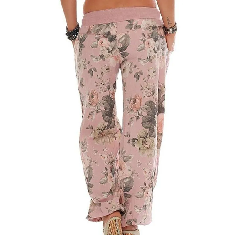 Comfy Vintage Floral Print Lounge Pants
