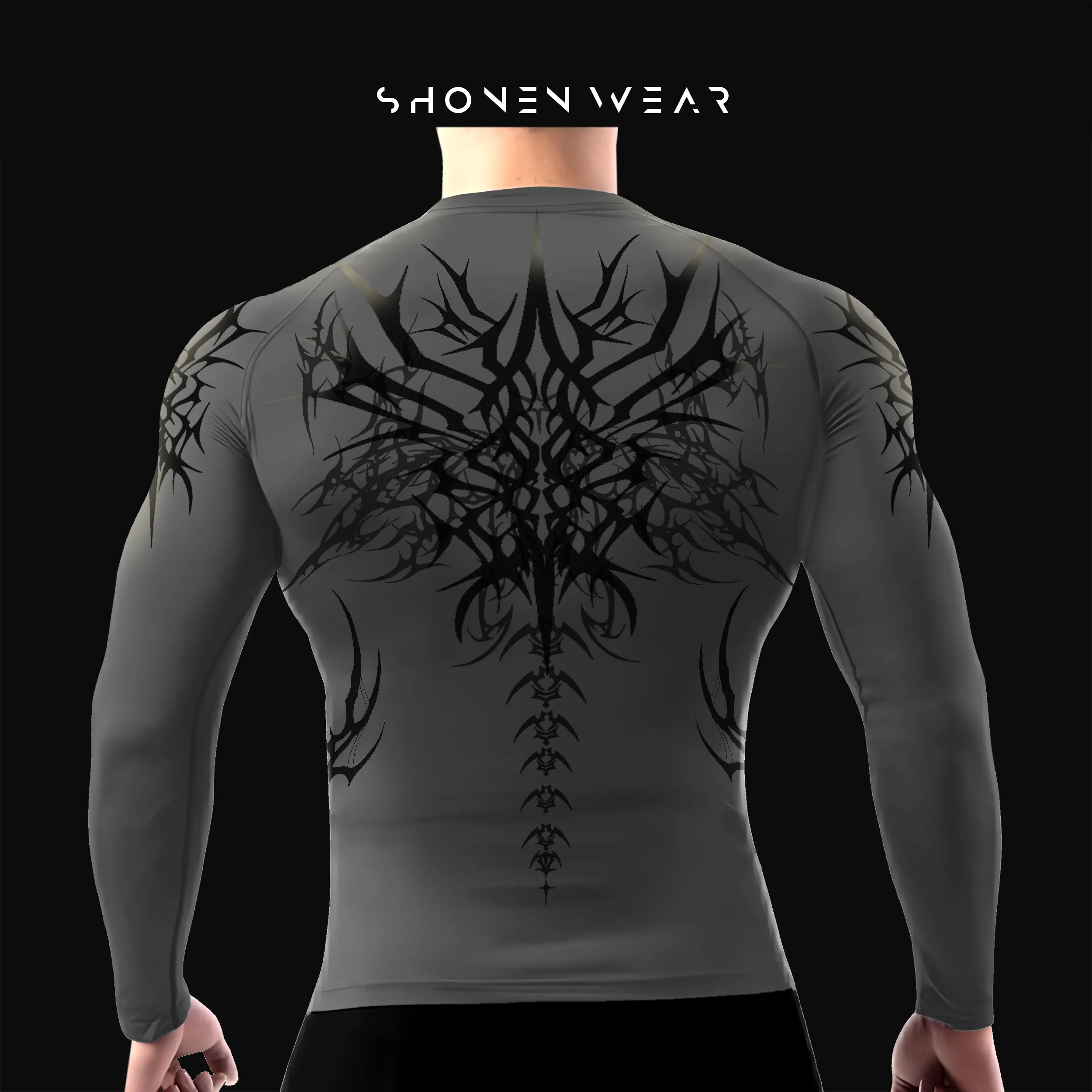 Compression shirt - Aggressive Desing / Grey Moonlight long