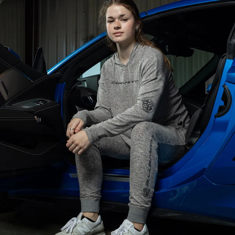 Corvette Ladies' Charcoal Loungewear Hoodie