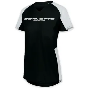 Corvette Ladies' Colorblock Black/White Jersey