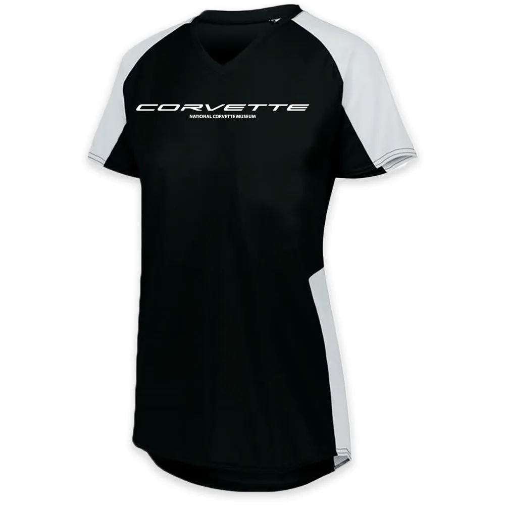 Corvette Ladies' Colorblock Black/White Jersey