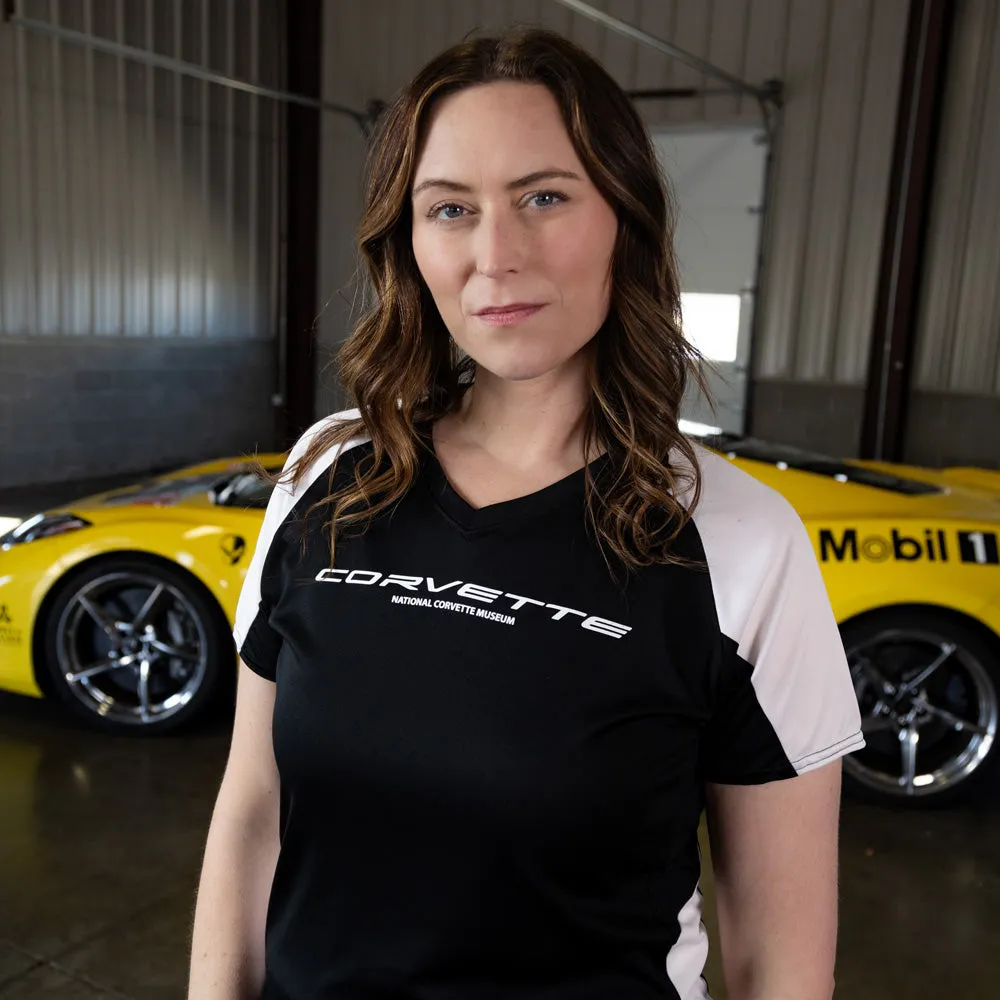 Corvette Ladies' Colorblock Black/White Jersey