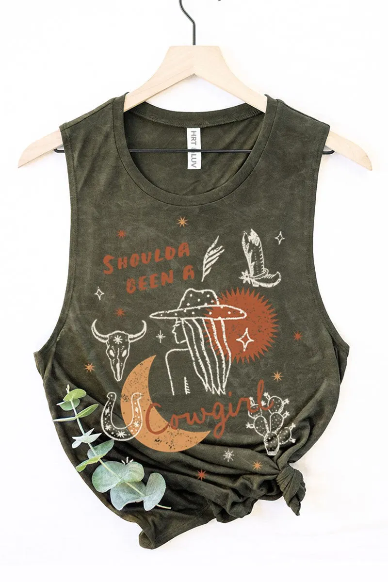 COWGIRL WOMENS GRAPHIC TANK TOPS
