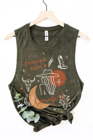 COWGIRL WOMENS GRAPHIC TANK TOPS