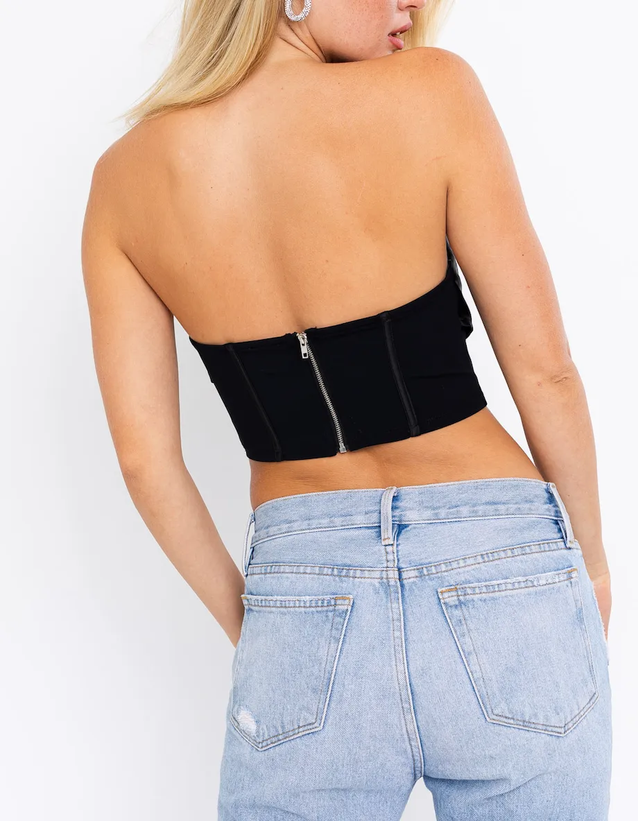 Cowl Corset Crop Top