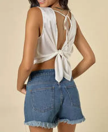 Cowl Neck Tied Back Top
