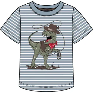 CR Sports T-Rex Cowboy Print & Applique Top