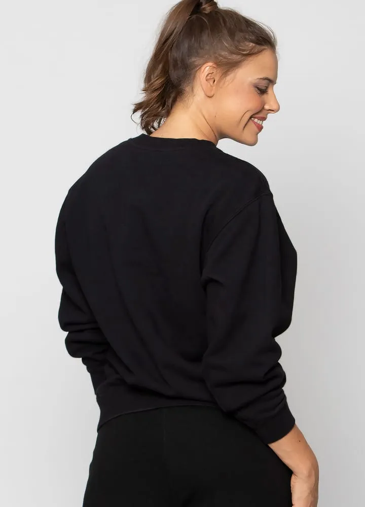 Crew Neck Fleece Womens Sweatshirt