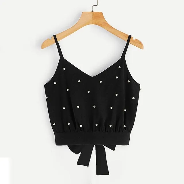 Crop Top V Neck Striped Summer Tops For Women 2020 Cotton Blended Blouse Tank Tops Camisole Cropped Feminino Women's Clothing