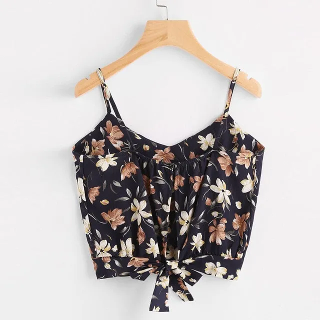 Crop Top V Neck Striped Summer Tops For Women 2020 Cotton Blended Blouse Tank Tops Camisole Cropped Feminino Women's Clothing