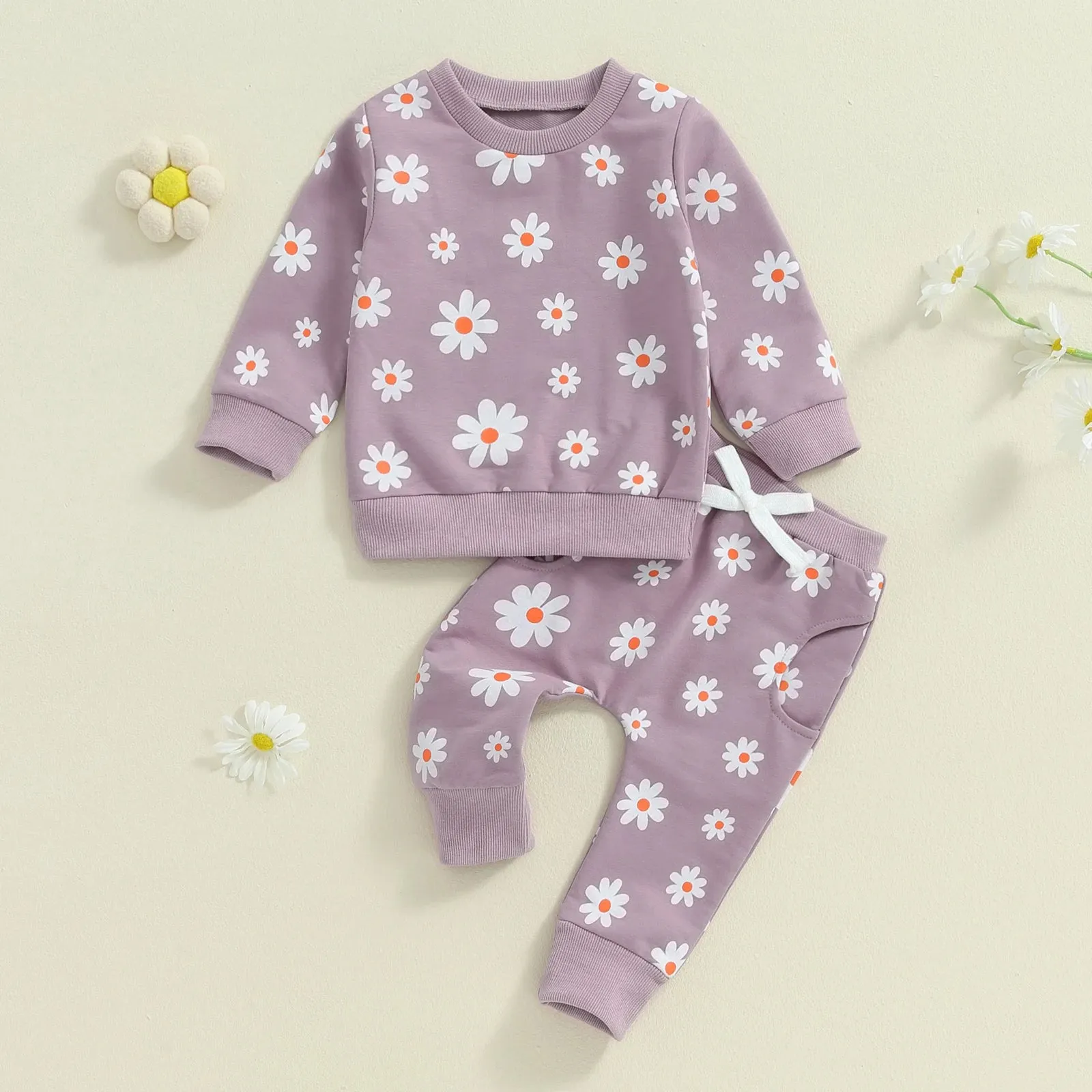 Dainty Daisy Print Loungewear Sets