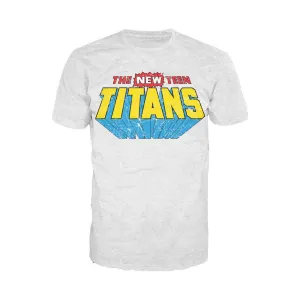 DC Comics New Teen Titans Distressed Logo Official Men's T-shirt (Sports Grey)
