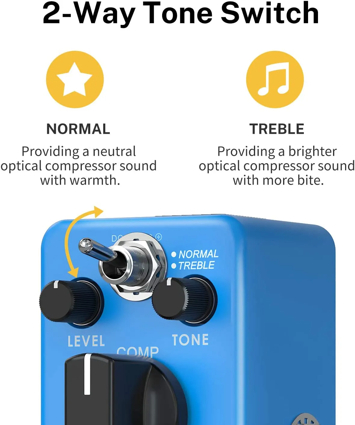 Donner Ultimate Compressor Pedal Filter Effect with Normal and Treble Compression