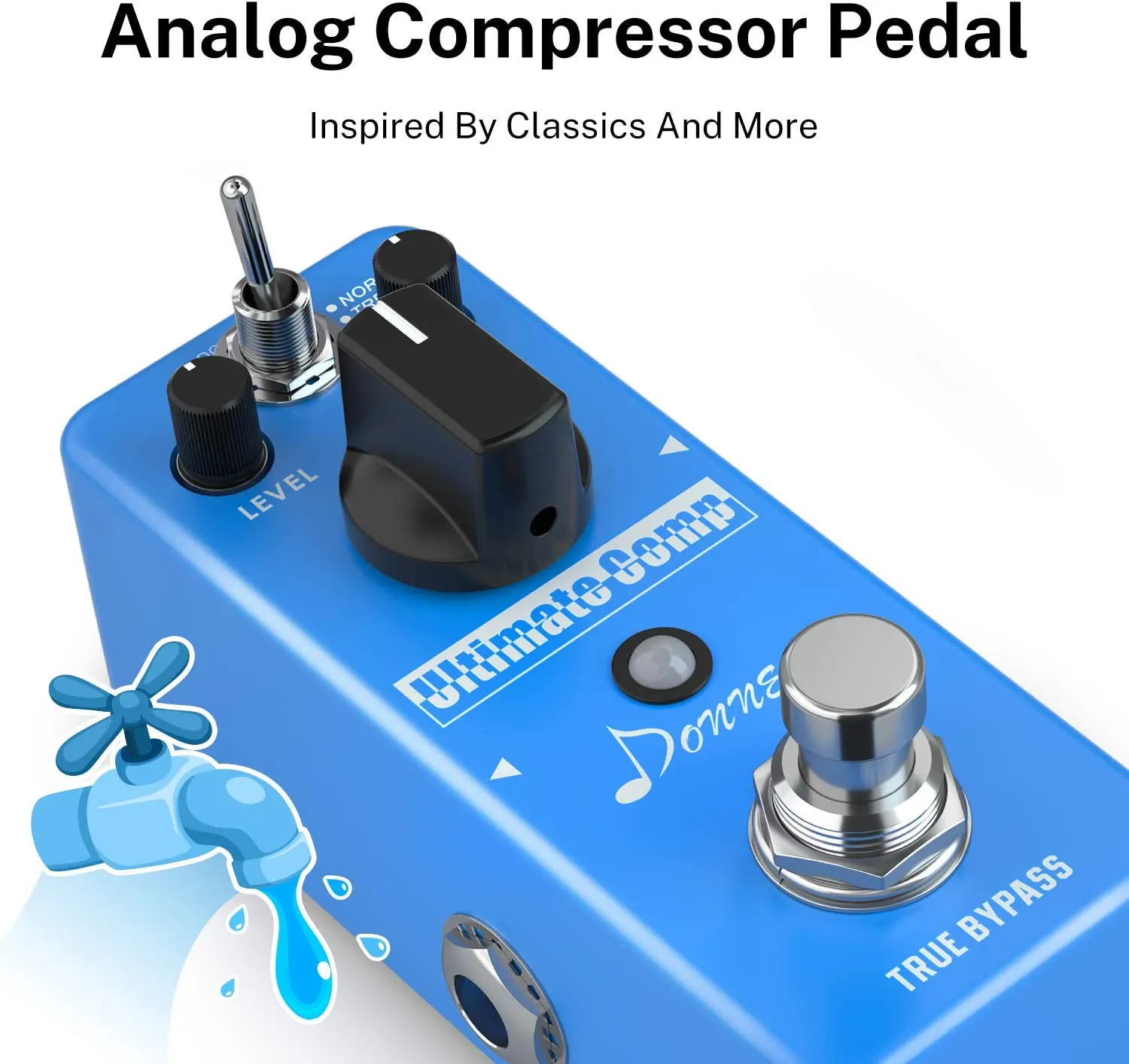 Donner Ultimate Compressor Pedal Filter Effect with Normal and Treble Compression