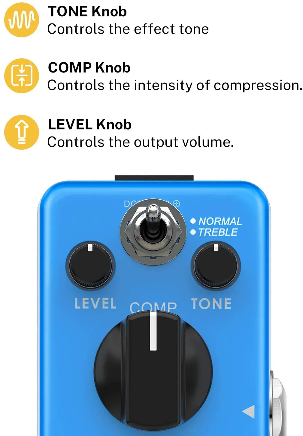 Donner Ultimate Compressor Pedal Filter Effect with Normal and Treble Compression