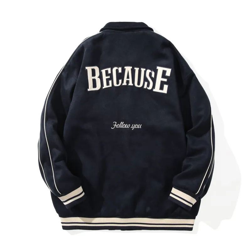 Double-sided Fleece Track Jacket Featuring Elastic Band Cuffs
