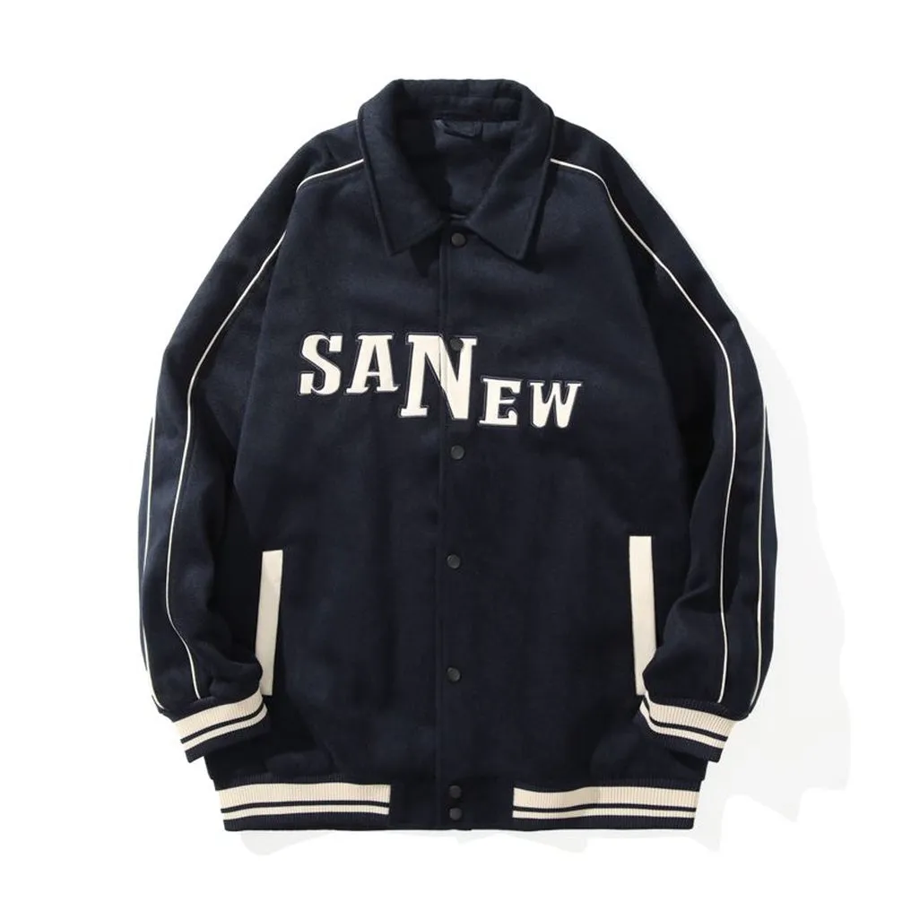Double-sided Fleece Track Jacket Featuring Elastic Band Cuffs