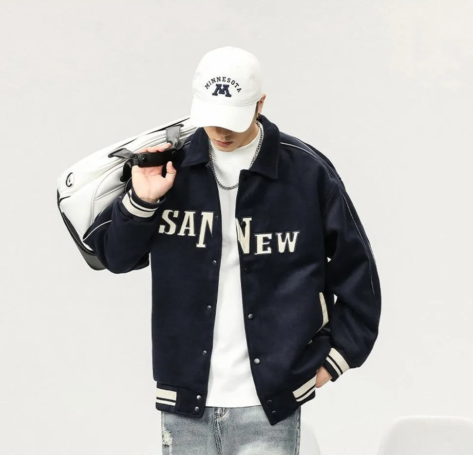 Double-sided Fleece Track Jacket Featuring Elastic Band Cuffs