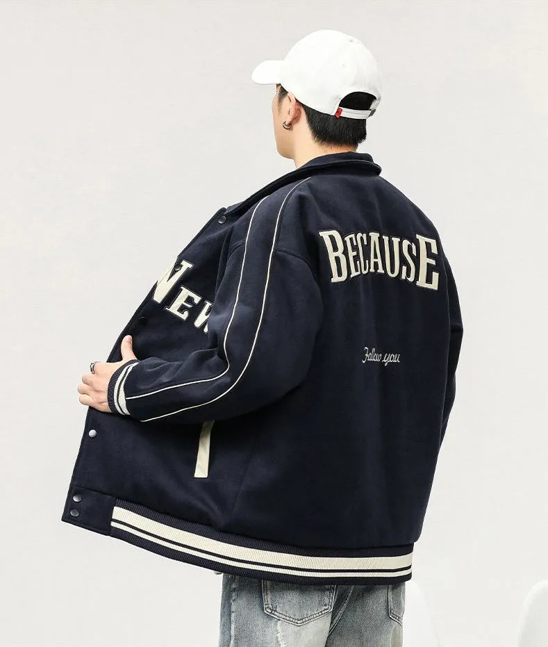 Double-sided Fleece Track Jacket Featuring Elastic Band Cuffs