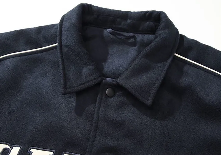 Double-sided Fleece Track Jacket Featuring Elastic Band Cuffs