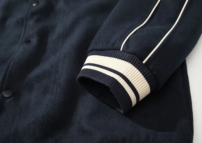 Double-sided Fleece Track Jacket Featuring Elastic Band Cuffs