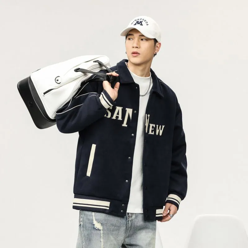 Double-sided Fleece Track Jacket Featuring Elastic Band Cuffs