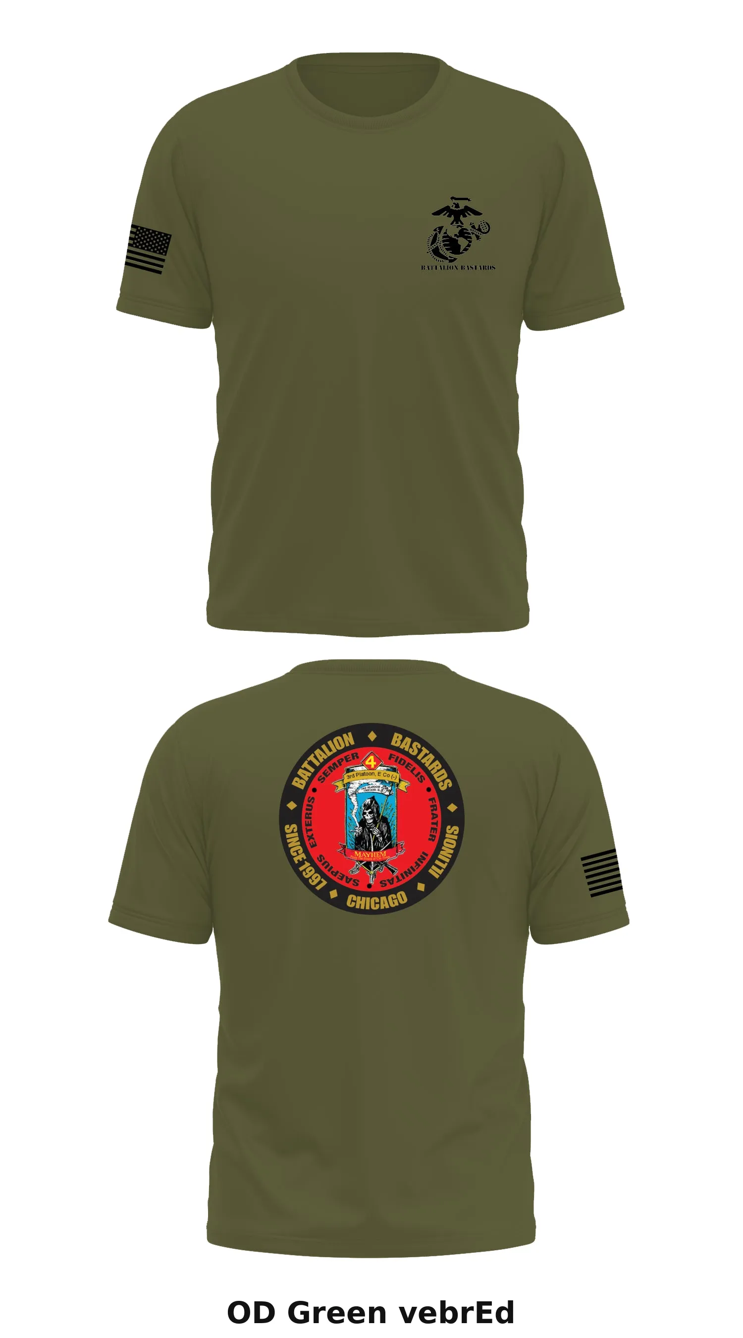 E co, 3rd PLT Store 1 Core Men's SS Performance Tee - vebrEd