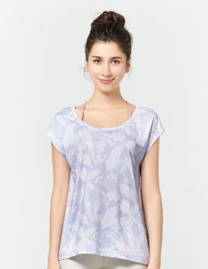easyoga LA-VEDA Breathe In Short Sleeve - FD3 Africa Bouquet Blue