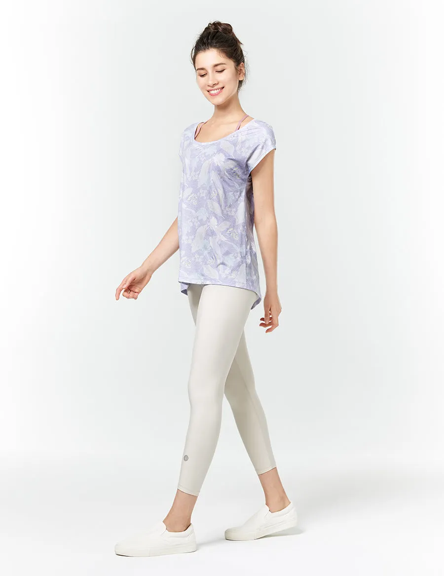 easyoga LA-VEDA Breathe In Short Sleeve - FD3 Africa Bouquet Blue