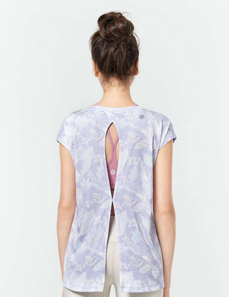 easyoga LA-VEDA Breathe In Short Sleeve - FD3 Africa Bouquet Blue