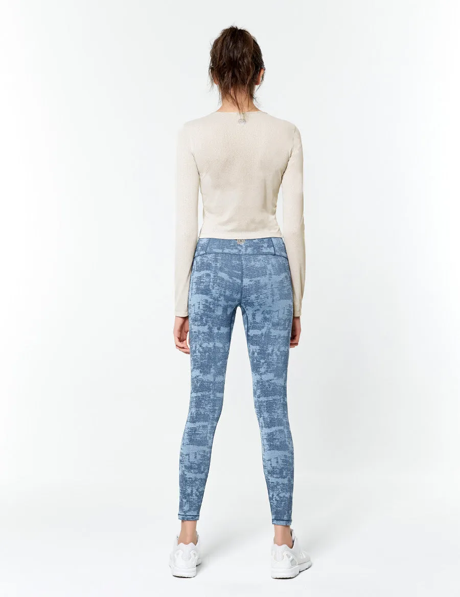 easyoga Lespiro Breakthrough Core Tights - FC3 Brush Stroke Blue