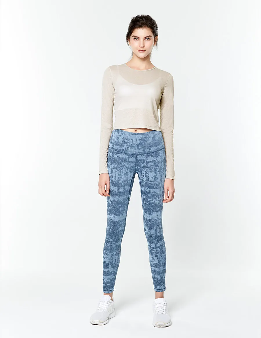 easyoga Lespiro Breakthrough Core Tights - FC3 Brush Stroke Blue