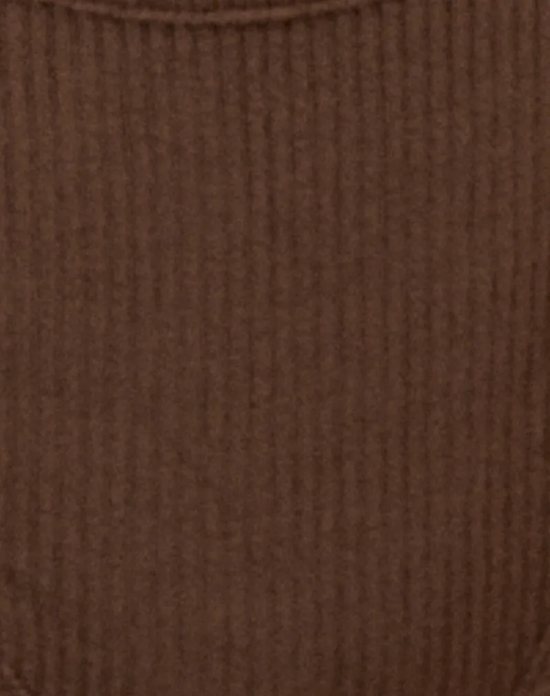 Edna Thong in Rib Chocolate
