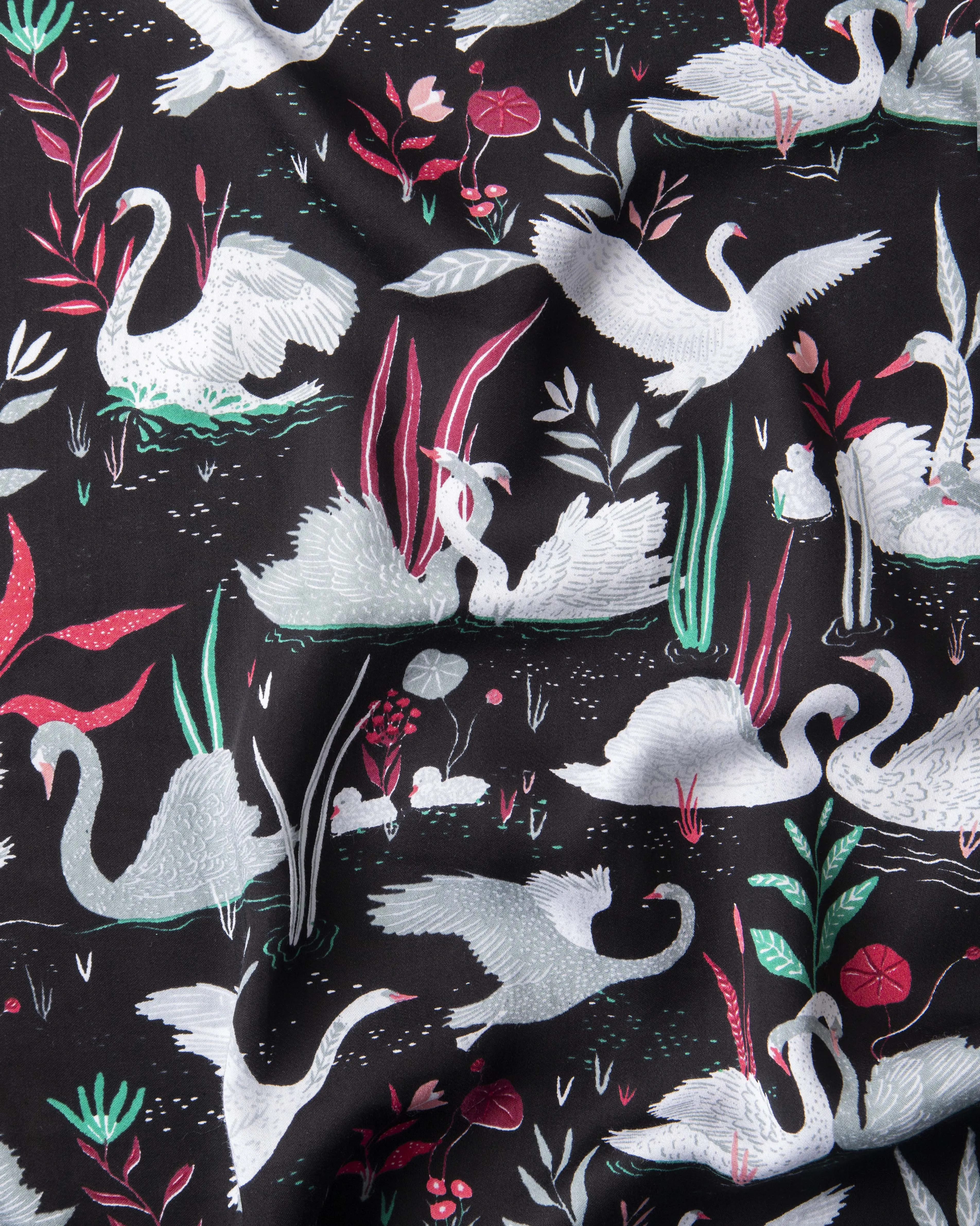 Enchanted Swans - Satin Wildest Dreams & Robe Set - Starless Sky