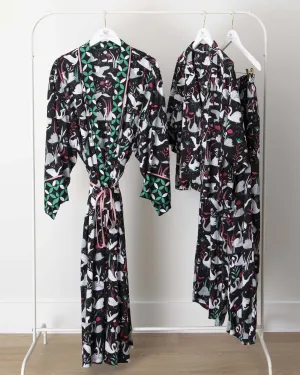 Enchanted Swans - Satin Wildest Dreams & Robe Set - Starless Sky