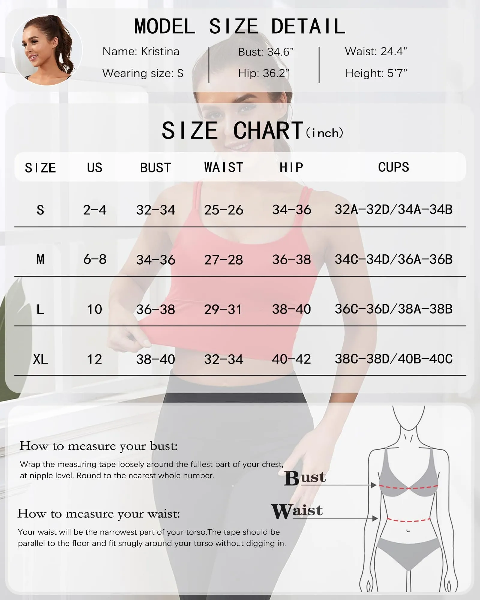 Everrysea Longline Sports Bra for Women Padded Workout Tank Tops Built in Bras Strappy Yoga Corp Top Camisole