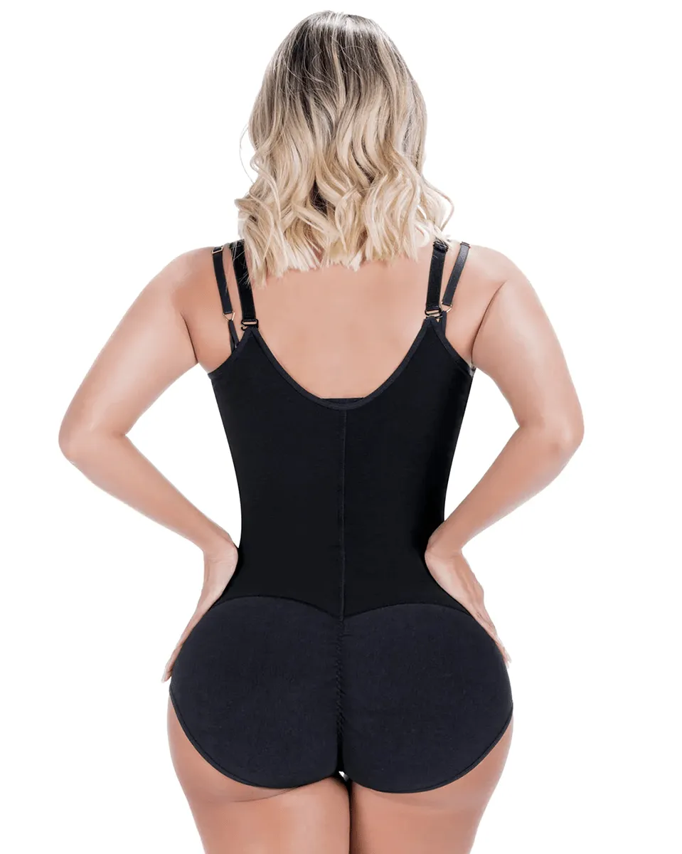 Fajas Sonryse Postpartum Faja after Tummy Tuck Post-Op Open Bust Panty Shapewear Bodysuit Powernet - Mocha/Beige/Black