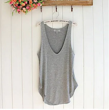 Fashion Woman Vest Amazing Lady Sleeveless V-Neck Candy Color Vest Loose Tank Tops