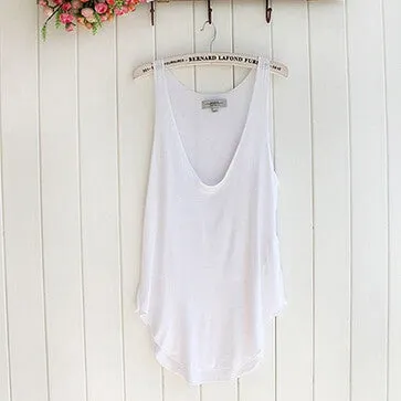 Fashion Woman Vest Amazing Lady Sleeveless V-Neck Candy Color Vest Loose Tank Tops