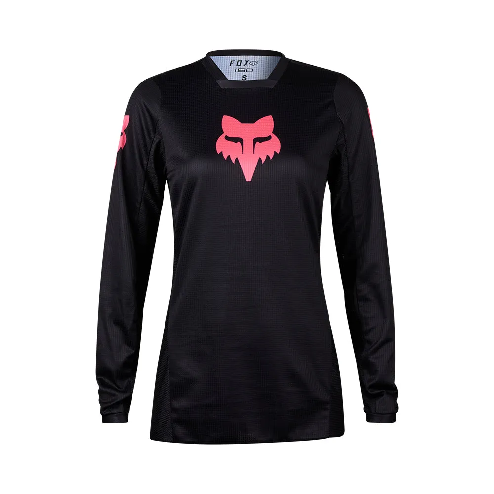 Fox Womens 180 Blackout Jersey [Black/Black]