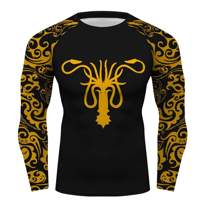 Game of Thrones House Greyjoy Longsleeve Quick Dry Compression Shirts Rash Guard