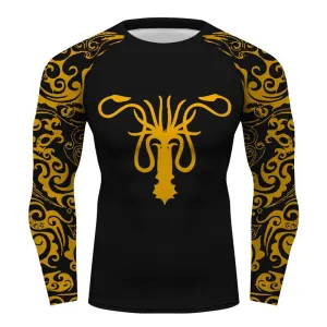 Game of Thrones House Greyjoy Longsleeve Quick Dry Compression Shirts Rash Guard