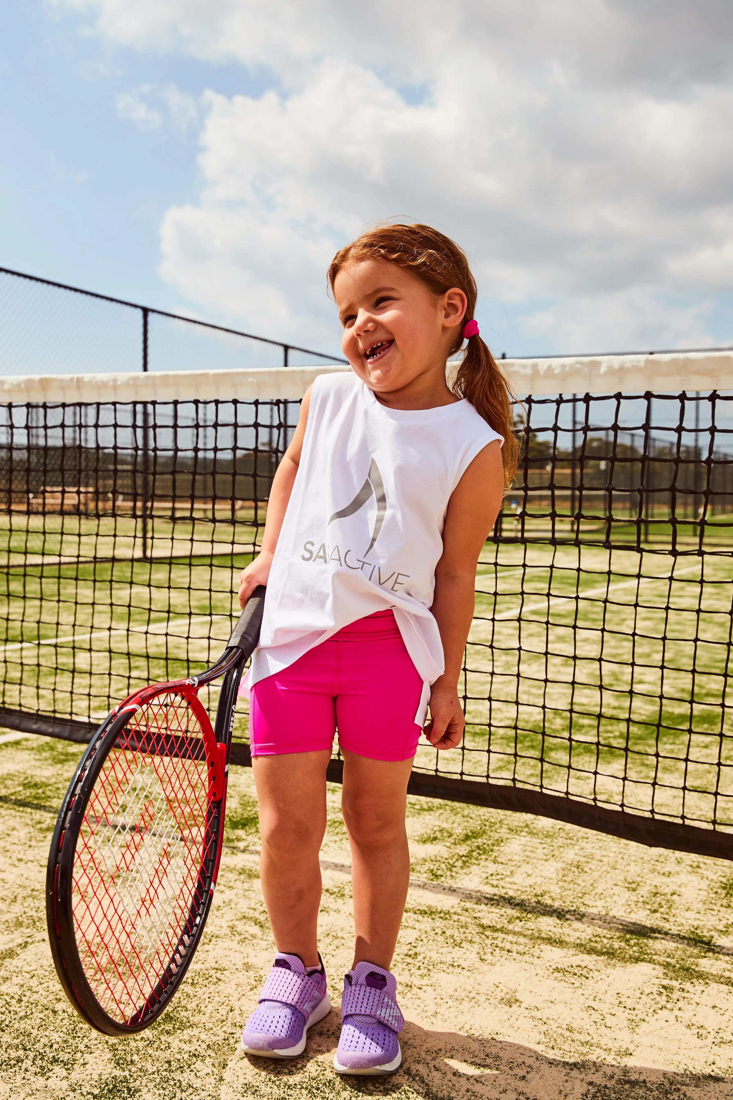 Girls Neon Pink Sports Shorts