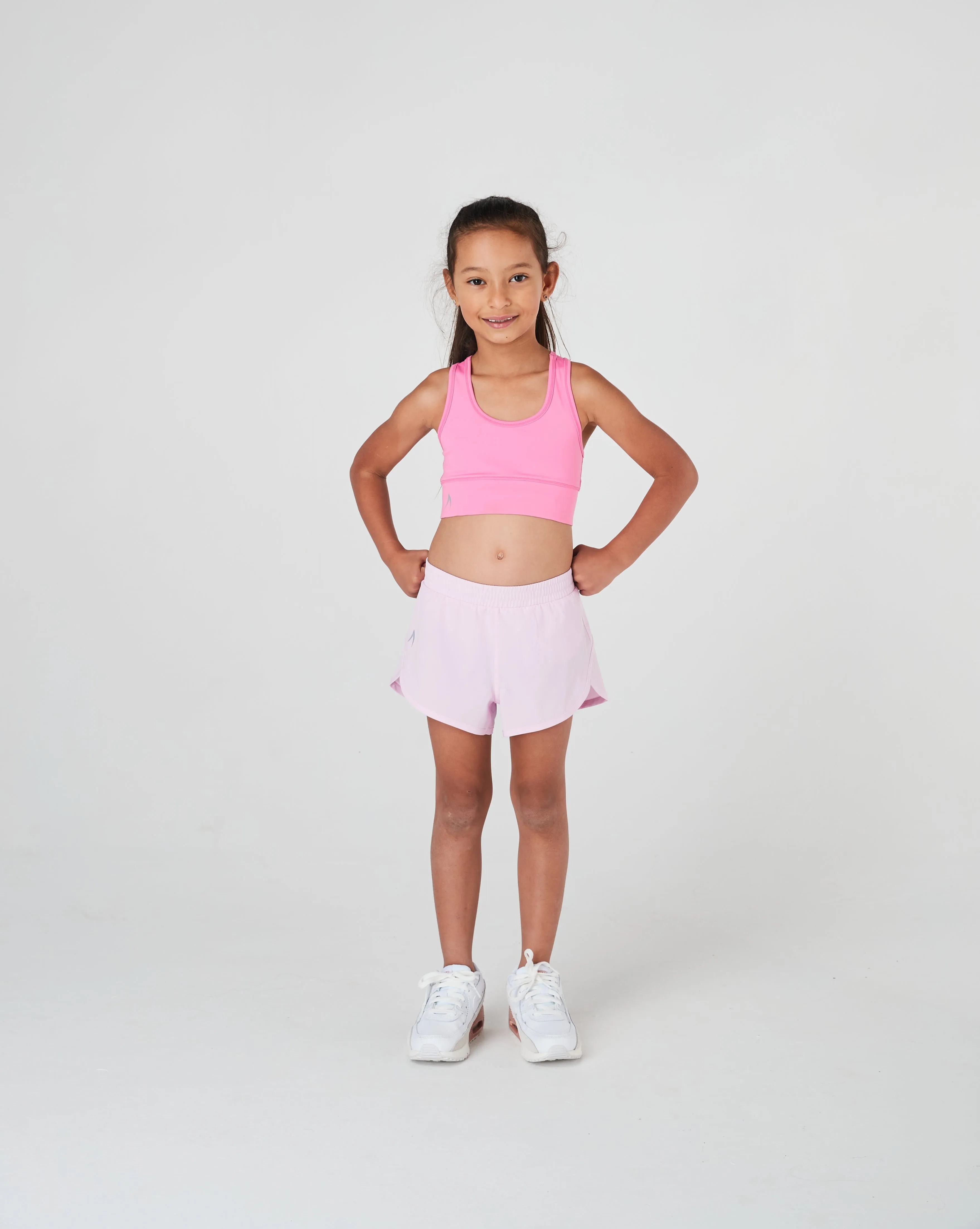 Girls Pink Recycled Fibre Running Shorts with Internal Brief