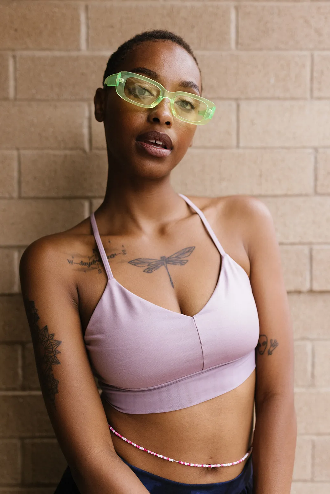 Glossy Pink Sports Bra