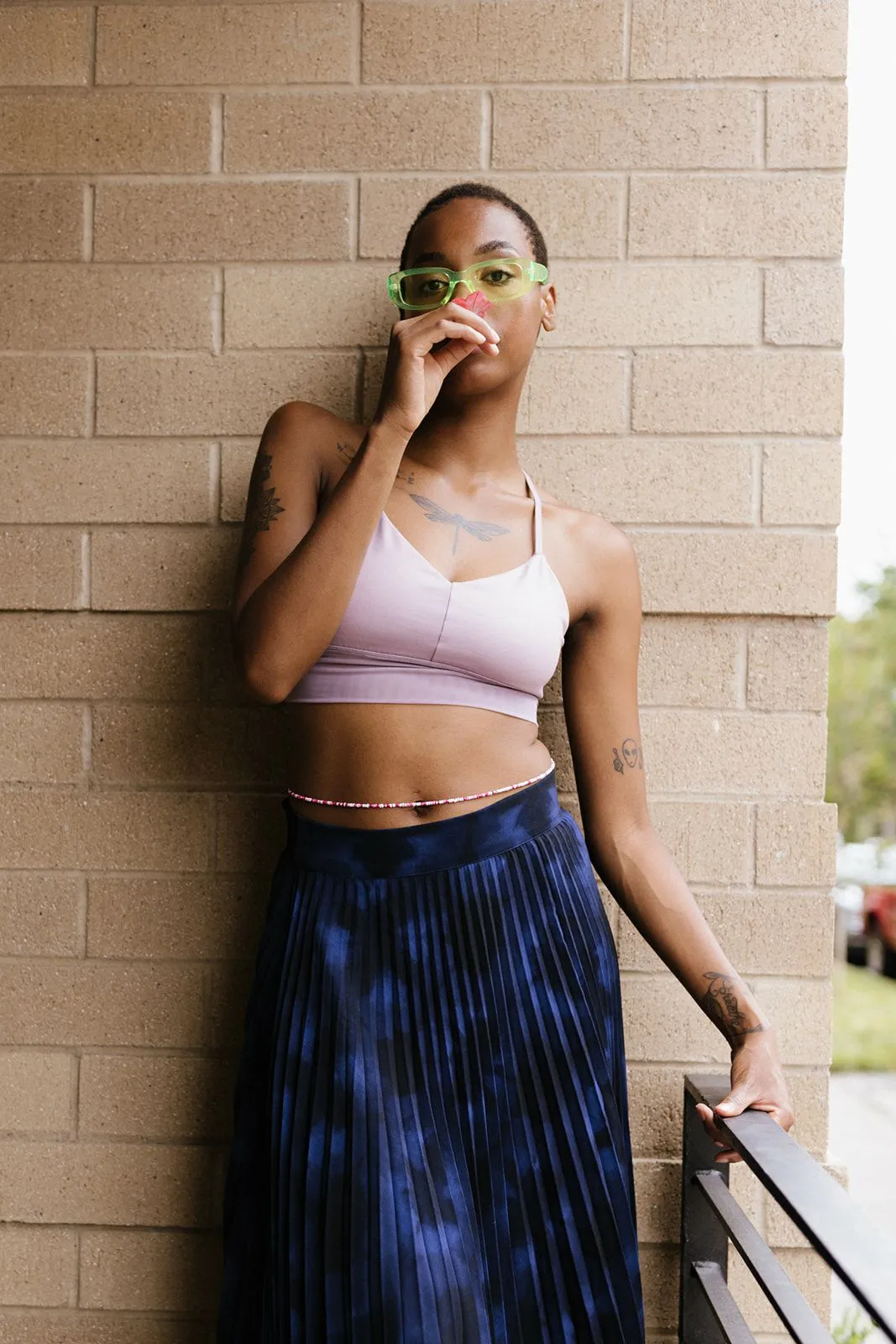 Glossy Pink Sports Bra