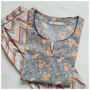 Grey orange co-ord loungewear set