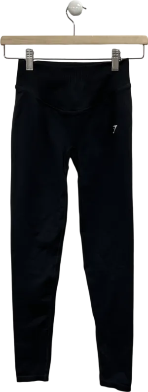 gymshark Black Bonded Waistband Leggings UK XS